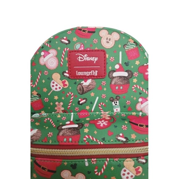 Loungefly Disney Mickey Mouse Holiday Sweets Treats Mini Backpack NWT - Picture 7 of 8